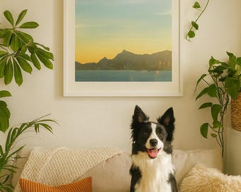 Rio de Janeiro Travel Poster, Brazil City Print, Rio-Niterói Bridge Wall Art, Minimalist Photography Poster, Digital Download