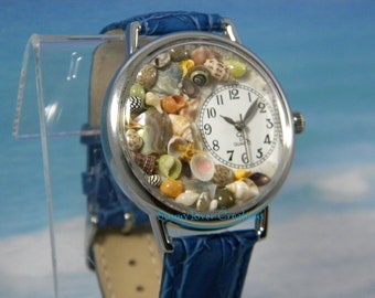 Mixed Seashell Watch for beach lover, sea, ocean, vacation, gift