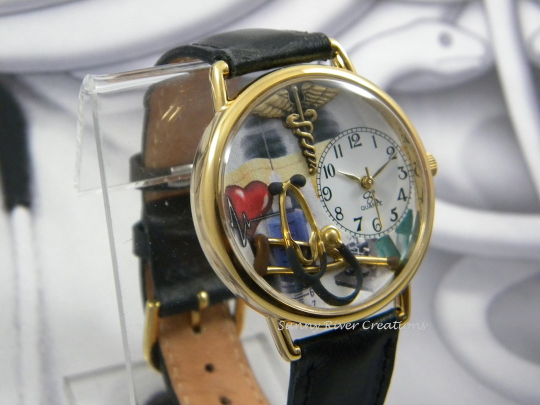 Buy Doctors Watch With Medical Symbol Stethoscope and Crutch Hospital Clinic Gift Appreciation Birthday Graduation Online in India Etsy