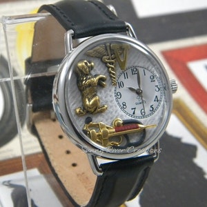 Veterinarian OR Veterinarian Technician Watch with Dog, Animal Doctor, pet, cat, gift, graduation