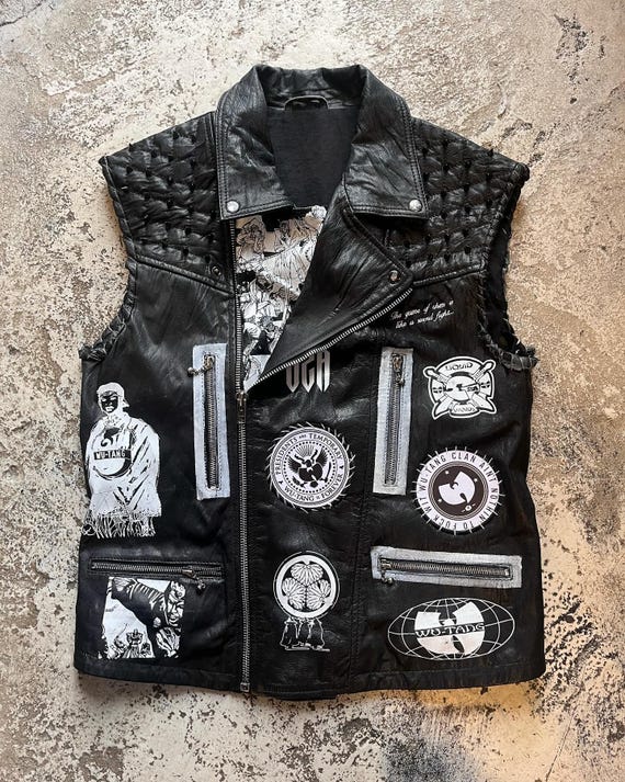 Custom GZA Liquid Swords Leather Battle Vest Wu tang Clan Inspired Hip hop Jacket Etsy