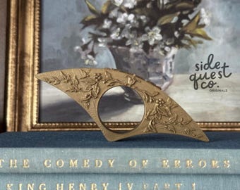 Bronze PLA Cottagecore Book Page Holder: 3D Printed Reading Ring