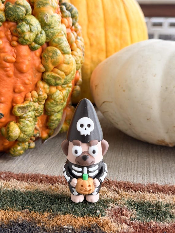 Bluey Inspired Halloween Gnomes - Ghost, Skeleton & Mummy Mini Gnomes, Spooky Garden or Home Decor view 3