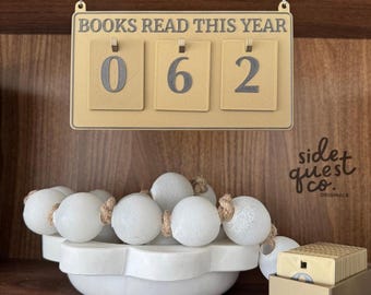 Hanging Book Tracker | Bookish Decor | Reading Challenge Gift | Bookworm Decor | Bookshelf Counter | Book Club Gift | Books Read This Year