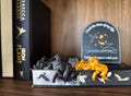 Sleeping Dragon Bookshelf Sitter | Dragon Bookshelf Decor | Multicolor Dragon Figurine | Fourth Wing Inspired | Black and Gold Dragons product logo