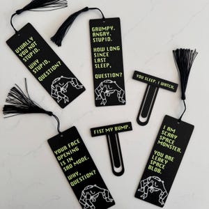 Bookmarks from Project Hail Mary and rocky: Sci-Fi Bookshelf Decor and Fan Gift