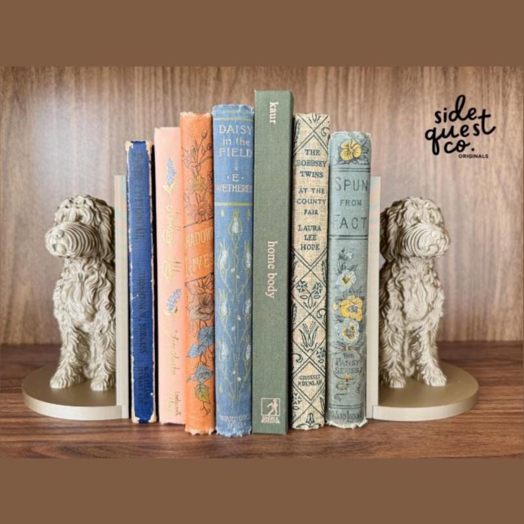 Dog Icon Bookends: Modern Library Decor - Iridium Gold PLA