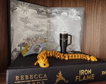 Fourth Wing Bundle | Andarna Articulated Dragon | Basgiath Reading Ring | Wingleader Keychain Tumbler