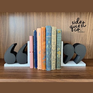 Quotation Mark Bookends: Modern Library Decor
