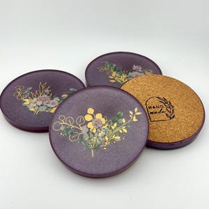 resin drink coasters, decorative coaster set