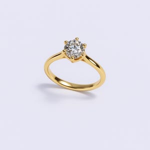 1,00ct IGI Diamantring D/ VS1 Gelbgold 18k, 750 Solitär Ring Damen, Gr. 52, Zertifikat, Verlobungsring, Heirat