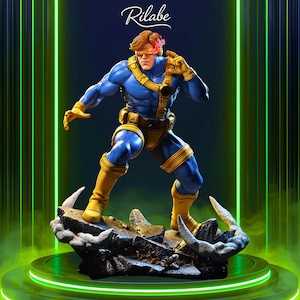Cyclops Fanart STL Statue Deluxe Edition | 1/6 Scale | Energy Beam Pose | 3D STL Print File Model Instant Download image 1