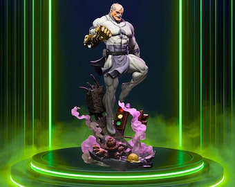 Cyber Mecha Guardian Fanart STL Statue | Battle Pose with Cannon Arm | 3D STL Print File Model Download