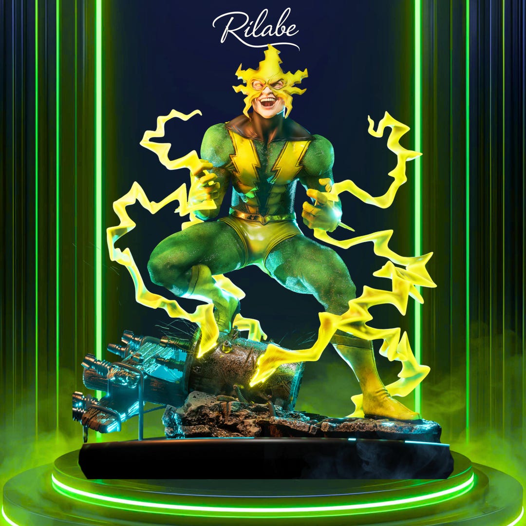 Electro Fanart STL Statue | 1/6 Scale | Electric Power Surge Diorama ...