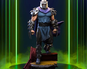 Shredder Fanart STL Statue + Bust | 1/6 Scale | Armored Ninja with Dual Claws | 3D STL Print File Model Download