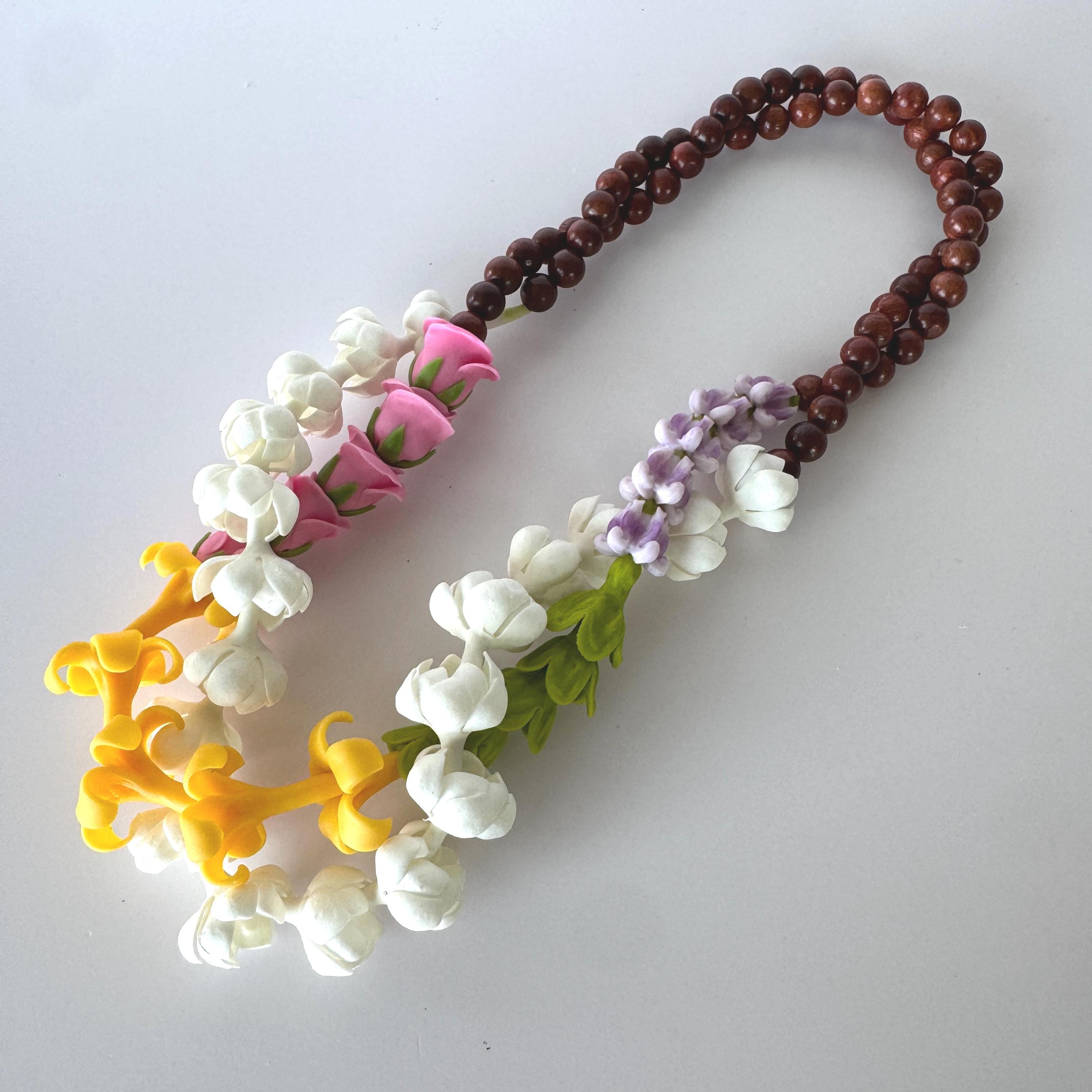 Car Lei Two Strand Rainbow Forever Flowers Pikake Crown Pakalana