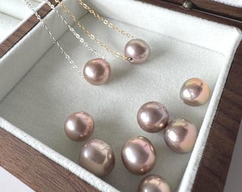 Floating Edison Pearl Necklace Gold Filled or Sterling Silver Hawaii Layering Jewelry Genuine Natural Luster Gift for Women Made in Hawaiʻi