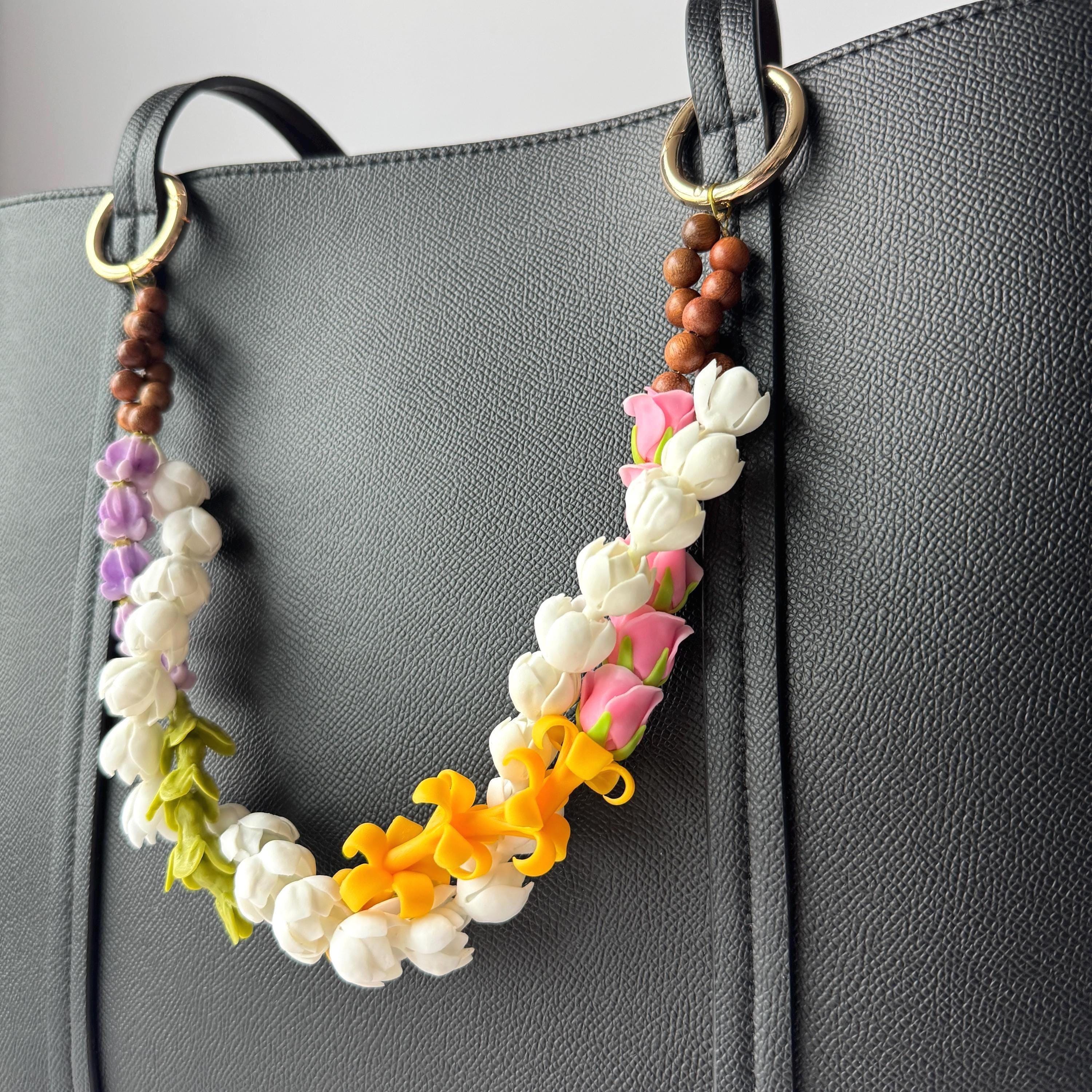 Purse Lei Two Strand Rainbow Forever Flowers Pikake Crown Pakalana