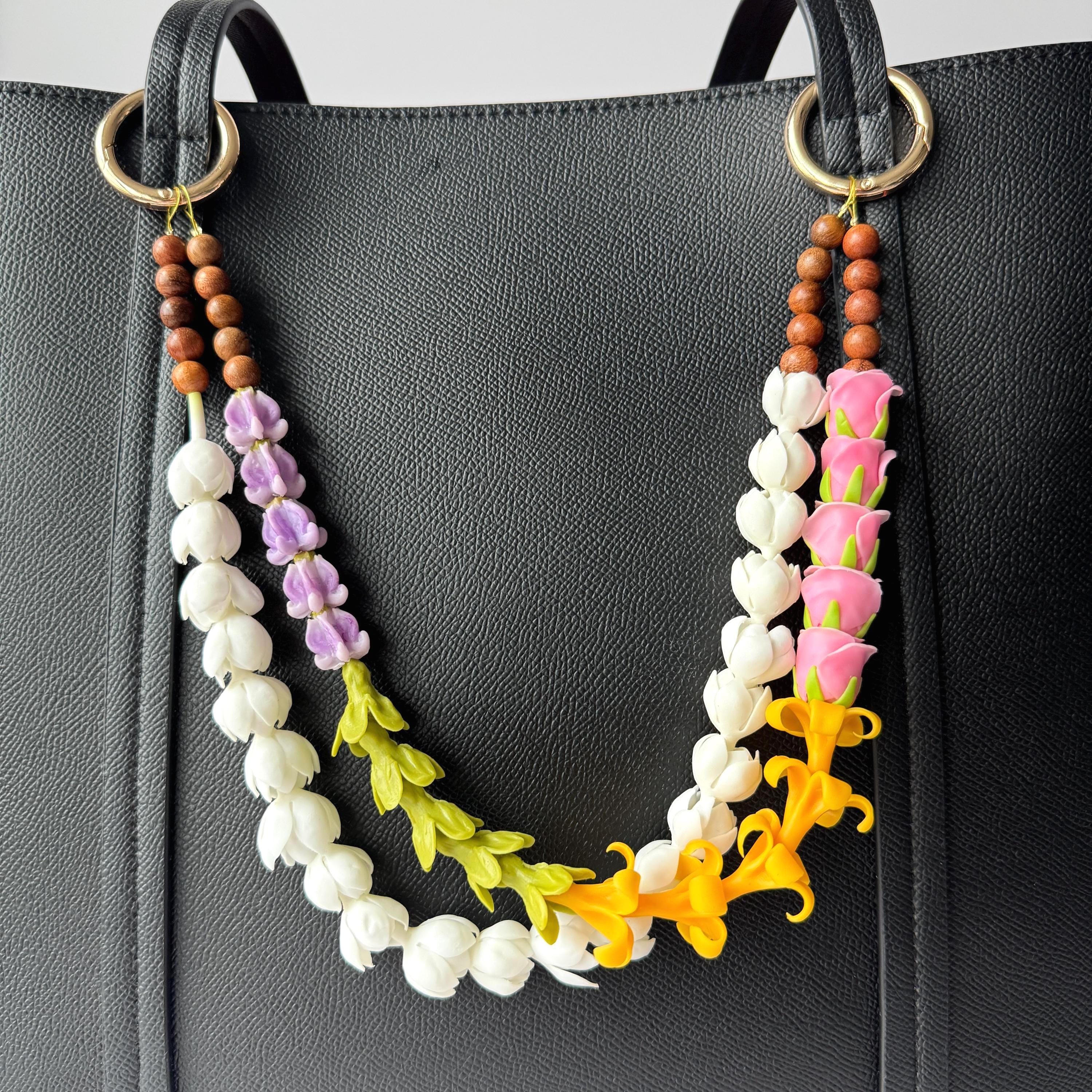 Purse Lei Two Strand Rainbow Forever Flowers Pikake Crown Pakalana