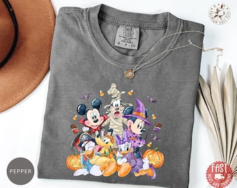 Vintage Disney Mickey And Friend Halloween Signature Shirt, Retro Disney Halloween Trip Tee