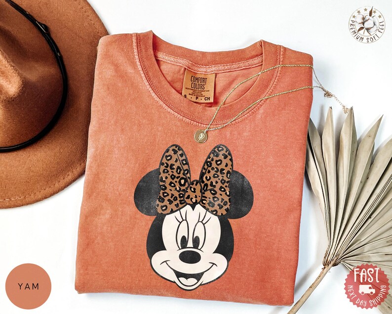 Comfort Colors® Leopard Bow Minnie T-Shirt, Minnie Shirt, Minnie Mouse Shirt bild 7