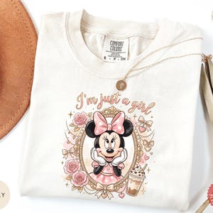Minnie Mouse Pink T-Shirt, Cute Minnie Mouse Coquette Bow Tee, Disney Minnie Graphic Shirt image 10