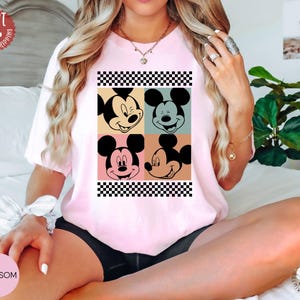 T-shirt Disney Mickey Mouse, chemise vacances en famille, voyage Disney 2026, t-shirt personnage de dessin animé rétro image 4
