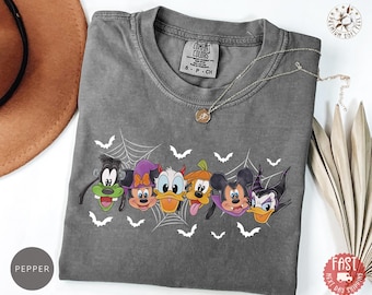 Comfort Colors Spooky Mouse & Friends T-Shirt, Halloween Family Trip Tee, Cute Boo Shirt