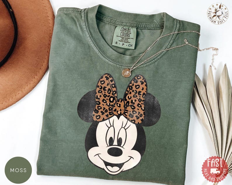 Comfort Colors® Leopard Bow Minnie T-Shirt, Minnie Shirt, Minnie Mouse Shirt bild 8