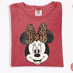 Comfort Colors® Leopard Bow Minnie T-Shirt, Minnie Shirt, Minnie Mouse Shirt bild 13