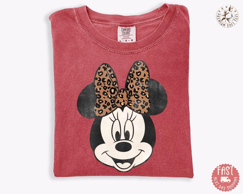 Comfort Colors® Leopard Bow Minnie T-Shirt, Minnie Shirt, Minnie Mouse Shirt bild 13