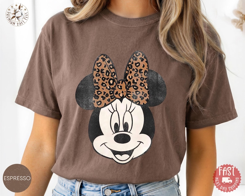 Comfort Colors® Leopard Bow Minnie T-Shirt, Minnie Shirt, Minnie Mouse Shirt bild 12