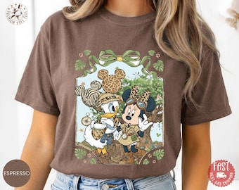 T-shirt Safari léopard Minnie Daisy Retro Comfort Colors®, T-shirt Besties léopard Animal Kingdom