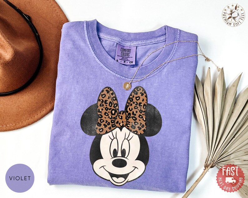 Comfort Colors® Leopard Bow Minnie T-Shirt, Minnie Shirt, Minnie Mouse Shirt bild 5