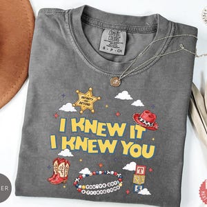 Retro Toy Story Gang I Knew It I Knew You Girly T-Shirt, Western Cowboy Graphic Shirt image 7
