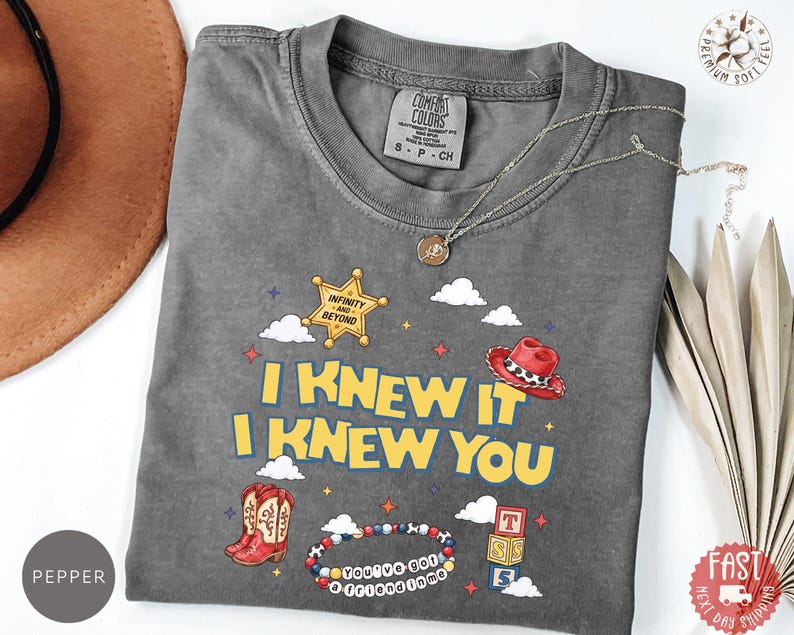 Retro Toy Story Gang I Knew It I Knew You Girly T-Shirt, Western Cowboy Graphic Shirt image 7