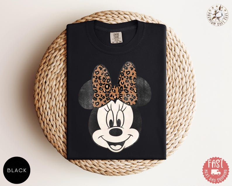 Comfort Colors® Leopard Bow Minnie T-Shirt, Minnie Shirt, Minnie Mouse Shirt bild 11