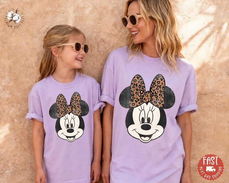 Comfort Colors® Leopard Bow Minnie T-Shirt, Minnie Shirt, Minnie Mouse Shirt bild 2