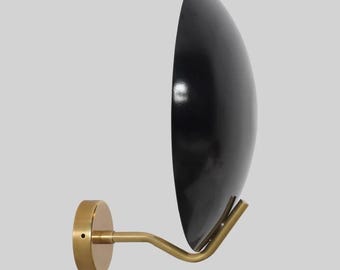 Antique Vintage Style Single Bulb Brass Shade Wall Sconce, Mid Century Modern Handcrafted Wall Lamp Industrial Light Fixture
