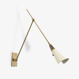 Articulated Adjustable Stilnovo Style Wall Lamp, Mid-Century Modern Alska Brass Wall Sconce, Handmade Industrial Design Reading Wall Light