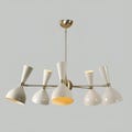 Stilnovo Style DIABOLO Sputnik Chandelier, Mid Century Modern Italian Style 5 Arm 10 Light, Handcrafted Brass Ceiling Light Fixture Art Deco