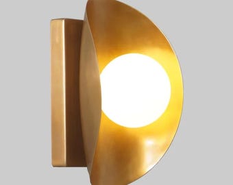 Globe Shade Wall Lamp, Midcentury Modern Wall Sconce, Antique Vintage Style Wall Lamp, Industrial Light Fixture For Home Decor