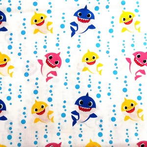 NEW! Baby Shark Family Bubble Blast Colorful Cute Baby Sharks, CP74385, 100% Cotton, Springs Creative, B1088,**By HALF Yard (BTHY)**