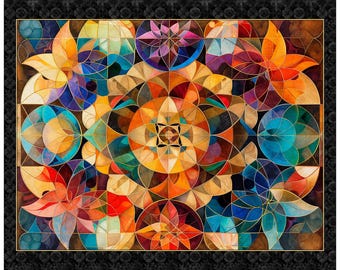 NEW! Solstice Kaleidoscope Panel Hypnotizing Design Creativity in Motion 36" x 44", 100% Cotton, Dan Morris, 31226-X, B2030, **By Panel**