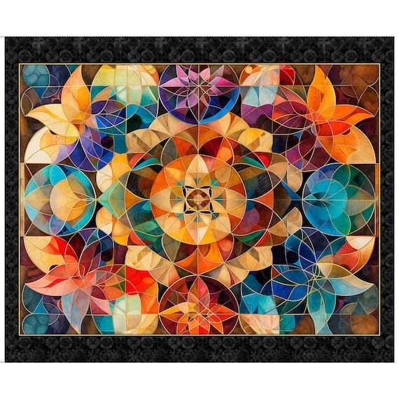 NEW! Solstice Kaleidoscope Panel Hypnotizing Design Creativity in Motion 36" x 44", 100% Cotton, Dan Morris, 31226-X, B2030, **By Panel**