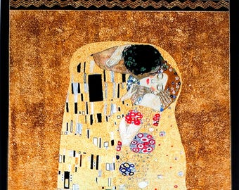 The Kiss Gustav Klimt Art Kaufman Fabric Panel - Etsy