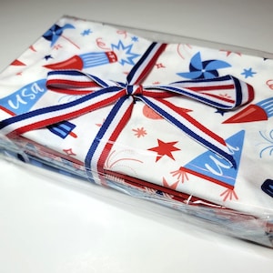 NEW! Firecracker Half Yard Bundle Americana Spirit Fireworks Flags Plaid Stars and Stripes, 17200W-6, My Minds Eye OR4R3, Riley Blake