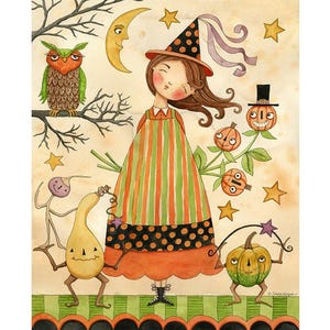 NEW! Ghoul Friend Panel by Teresa Kogut Whimsical Spooktacular Witches Black Cats Owls, P16058-PANEL, OR4R5, Riley Blake, 36&quot; x 43&quot; Panel