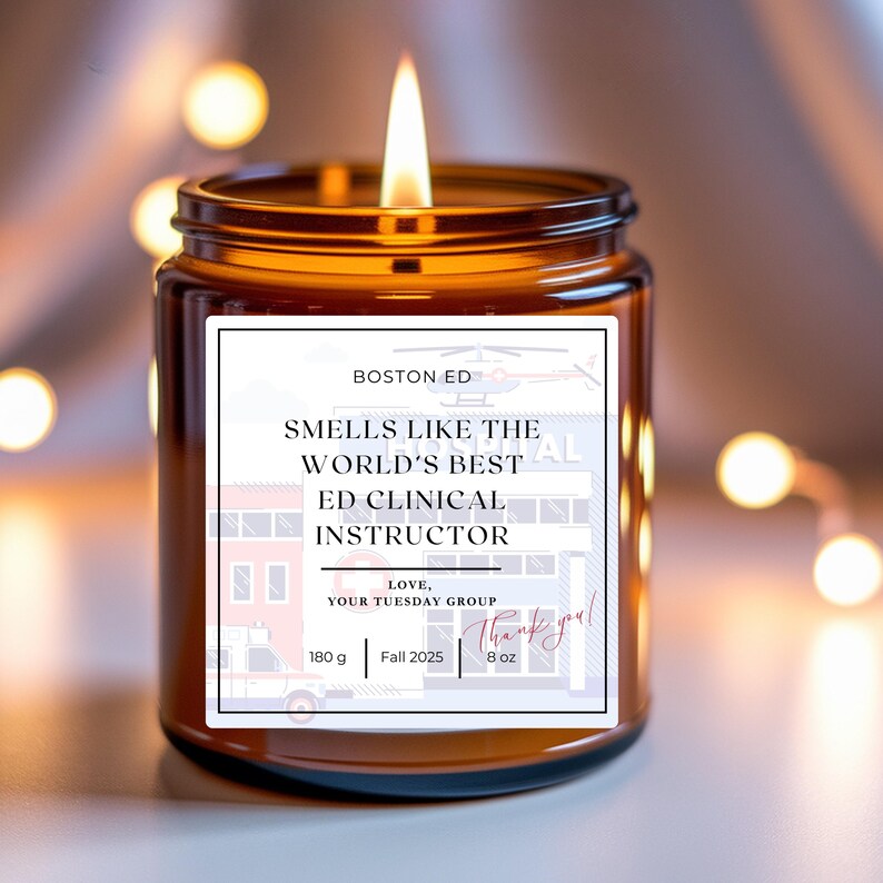 Preceptor Sticker Custom Candle Label for Nurses | ED Clinical Instructor Gift ...