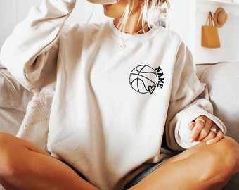 Custom Basketball Sweatshirts, Personalized Game Day Hoodie,Fall Season Basketball Shirt,Basketball Team Shirt, Sport Player Woman Gift,F259